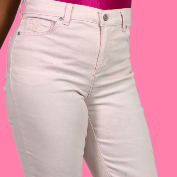 Gloria Vanderbilt Capri Jeans Pink Slim Skimmer Twill Pants Straight High Rise 4 - Picture 4 of 13